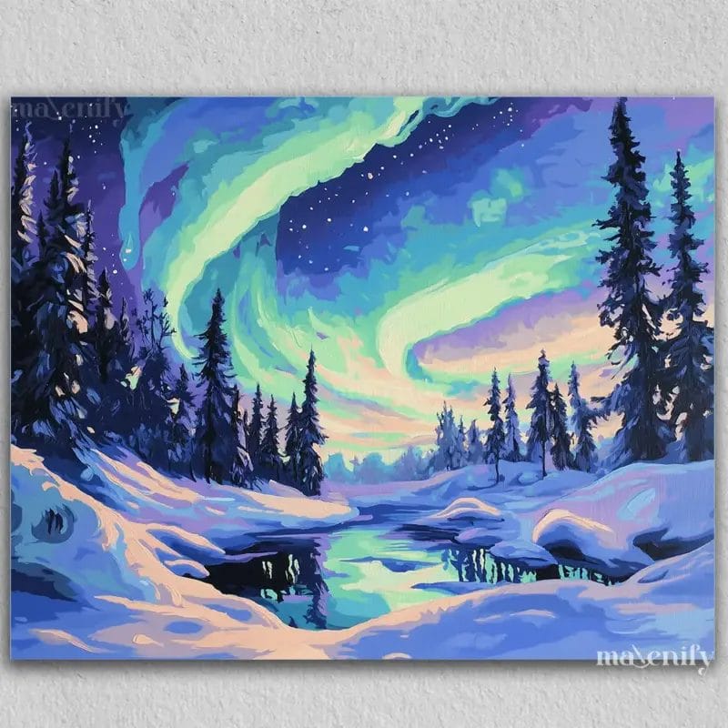Beautiful Aurora and Trees