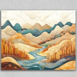 Golden Mountains and Trees