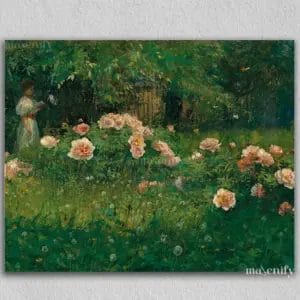 Girl in Flower Garden