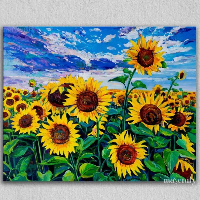 Sunflowers and Cloudy Weather