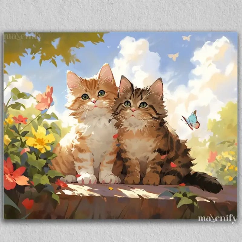 Cats and Butterfly