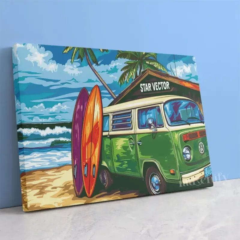 Vintage Van and Sea
