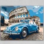 Blue Vintage Car