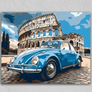 Blue Vintage Car