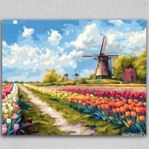 Windmill in Flower Fields