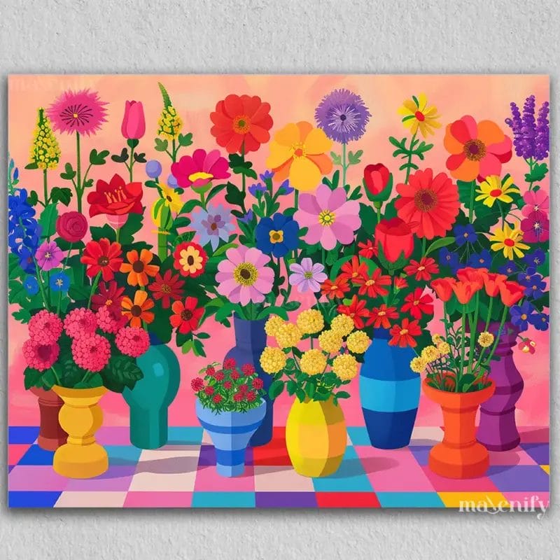 Beautiful Flowers and Pots