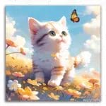 A Cat and Butterfly