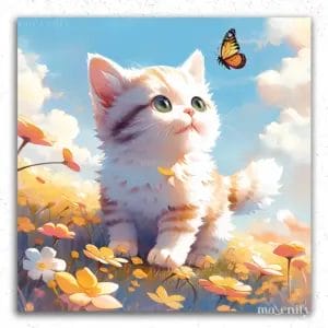 A Cat and Butterfly