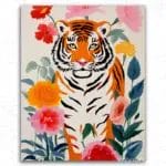 Tiger in Flower Garden - Paint by Numbers