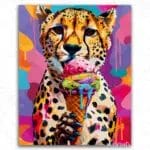 Leopard And Ice-cream - Paint By Numbers