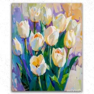 White Tulips - Paint by Numbers