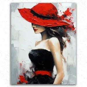 Girl and Red Hat - Paint by Numbers