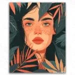Woman and Leaves - Paint by Numbers