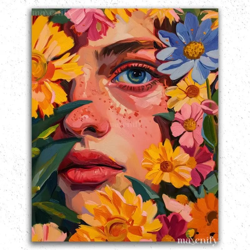 Woman and Flowers - Paint by Numbers