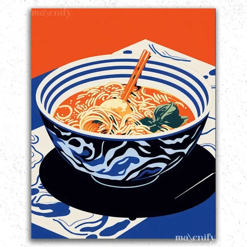 Noodles in Bowl - Paint by Numbers