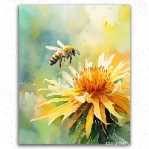 Bee on Flower - Paint by Numbers
