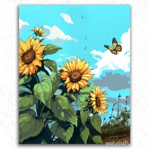 Sunflowers and Butterflies