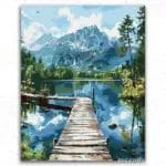 Mountains and Bridge over the river