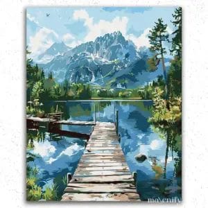 Mountains and Bridge over the river