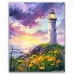 Lighthouse and Flower Field