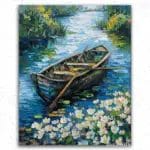 Beautiful Boat and White Flowers