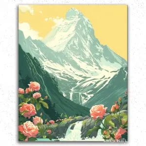Flowers and White Mountains