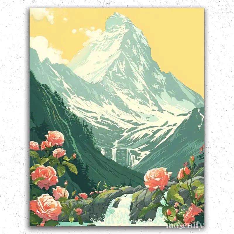 Flowers and White Mountains