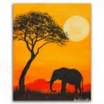 Elephant and Tree