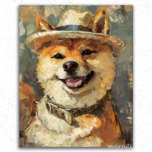Happy Shiba with Hat