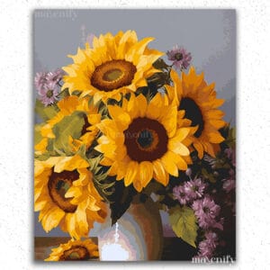 Sunflowers in a White Vase