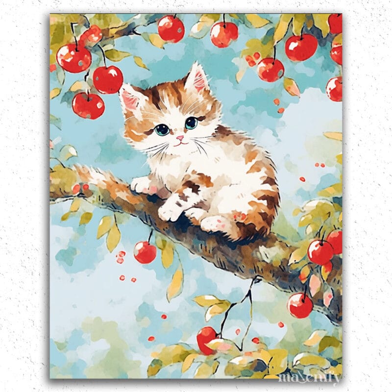 Cute Cate Sitting on a Branch