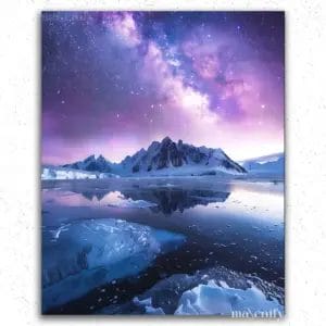 Aurora Borealis and Snow