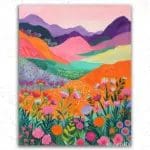 Colorful Fields and Mountains