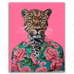 Leopard In Colorful Shirt