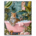 Leopard in Pink Bathtub