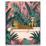Leopard in Bathtub Tropical