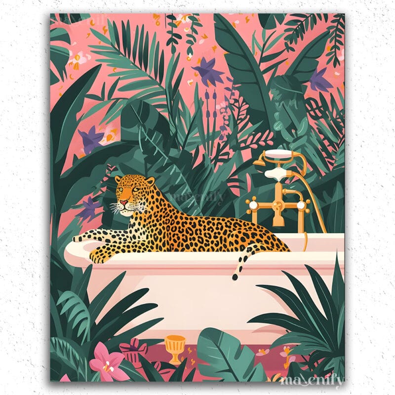 Leopard in Bathtub Tropical