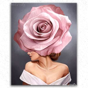 Beautiful Woman and Flower - Paint by Numbers