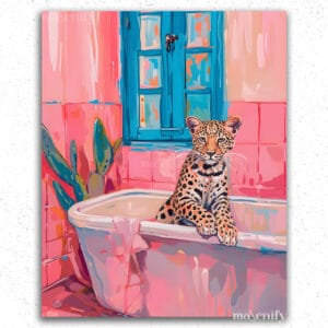 Baby Leopard in Bathtub