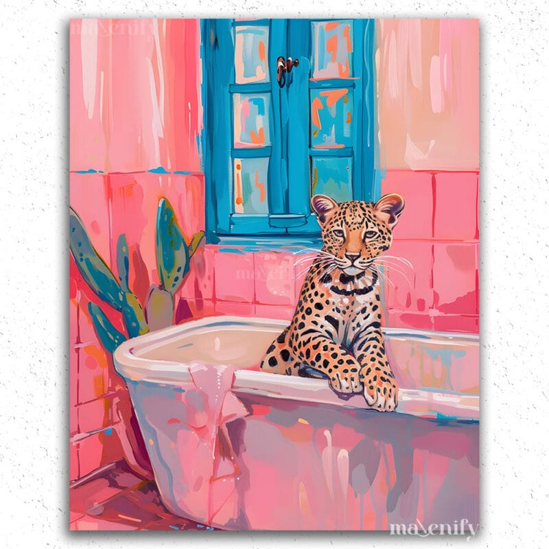 Baby Leopard in Bathtub