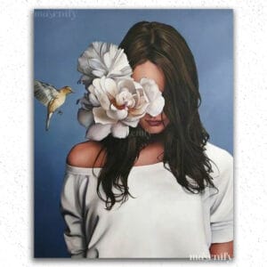 The Girl and Flowers - Paint by Numbers