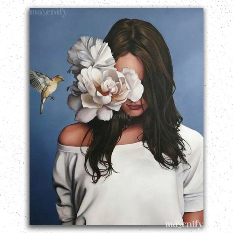 The Girl and Flowers - Paint by Numbers