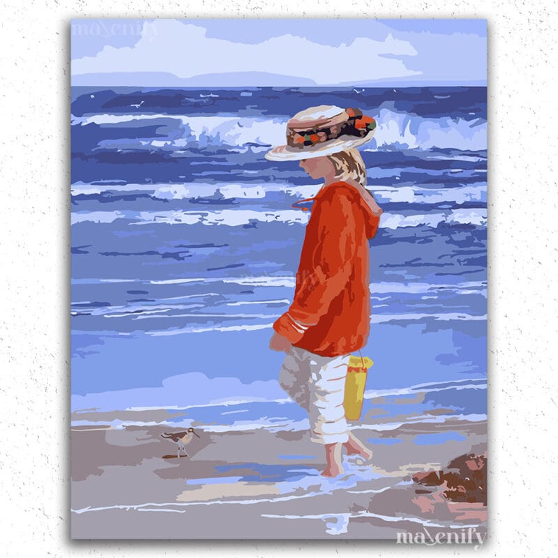 Girl and Sea - Paint by Numbers
