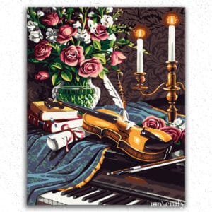 Violin and Flowers - Paint by Numbers