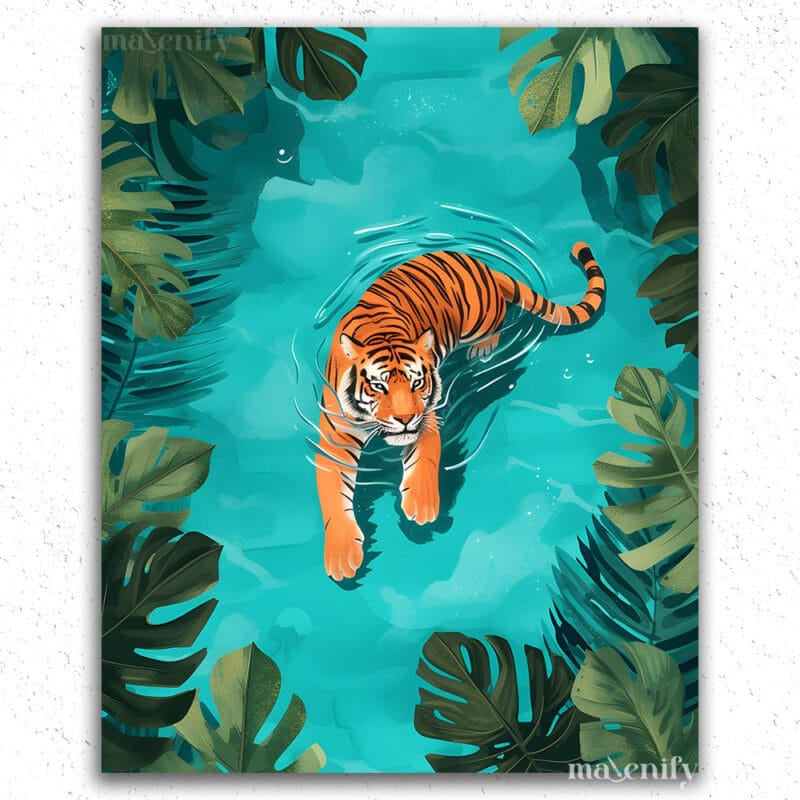Tiger in Pool Tropical