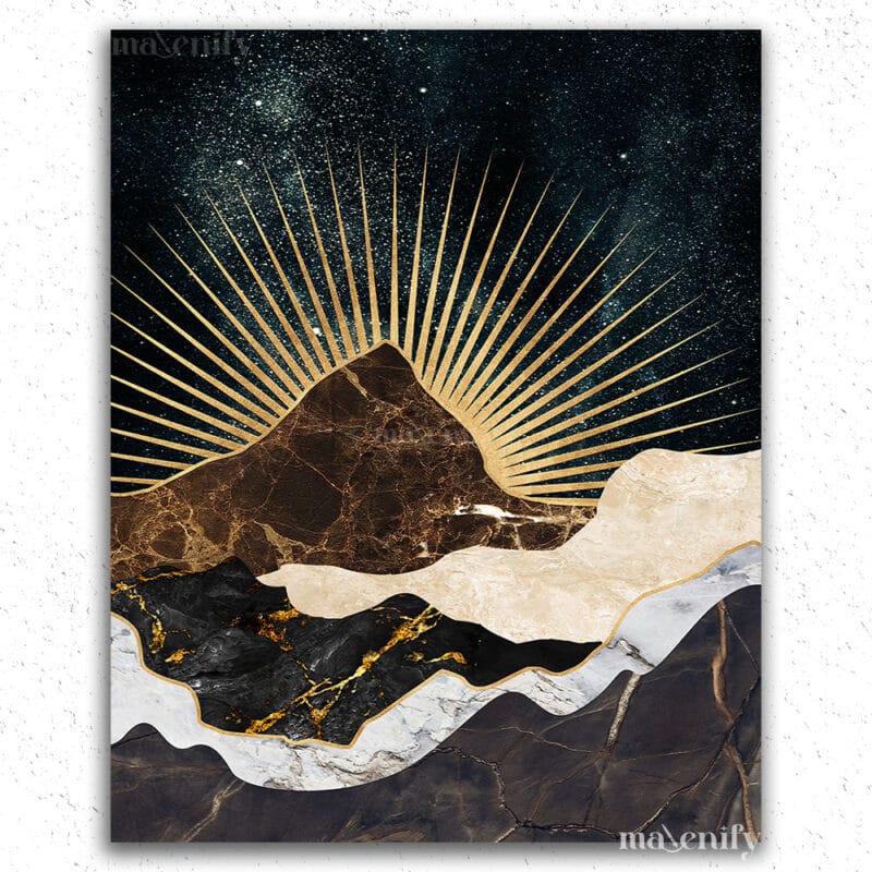 Abstract Sun and Mountains