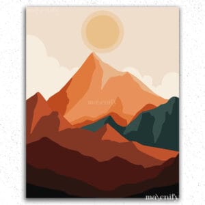 Mountains and Sun Abstract