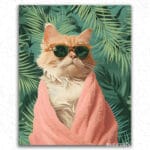 Cat in Blanket Tropical