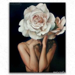 The Flowers and Woman - Paint by numbers