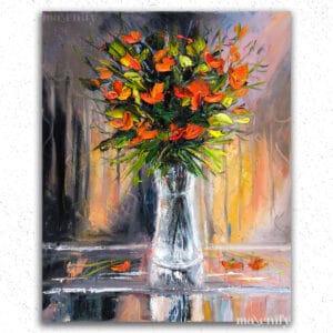 Red Flowers in Vase